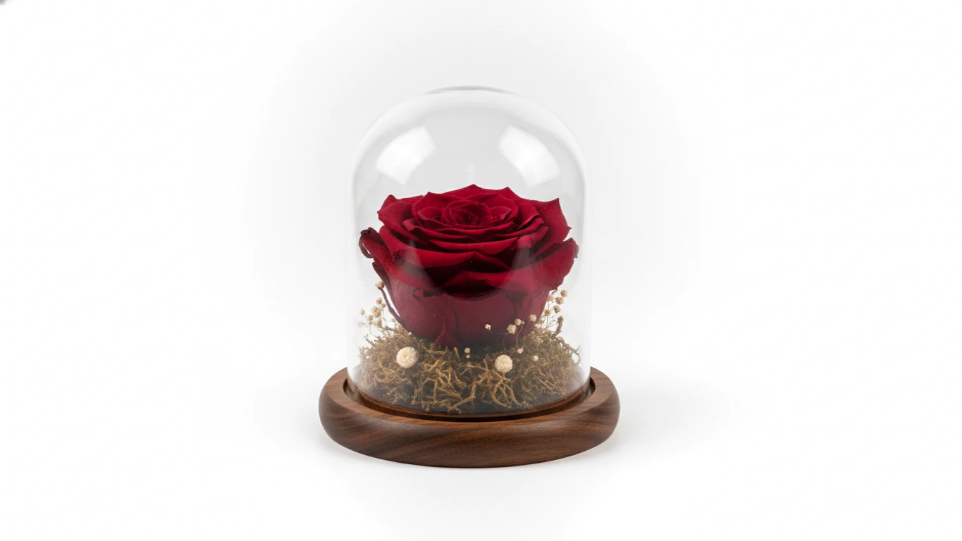 Preserved Eternal Rose in Glass Dome