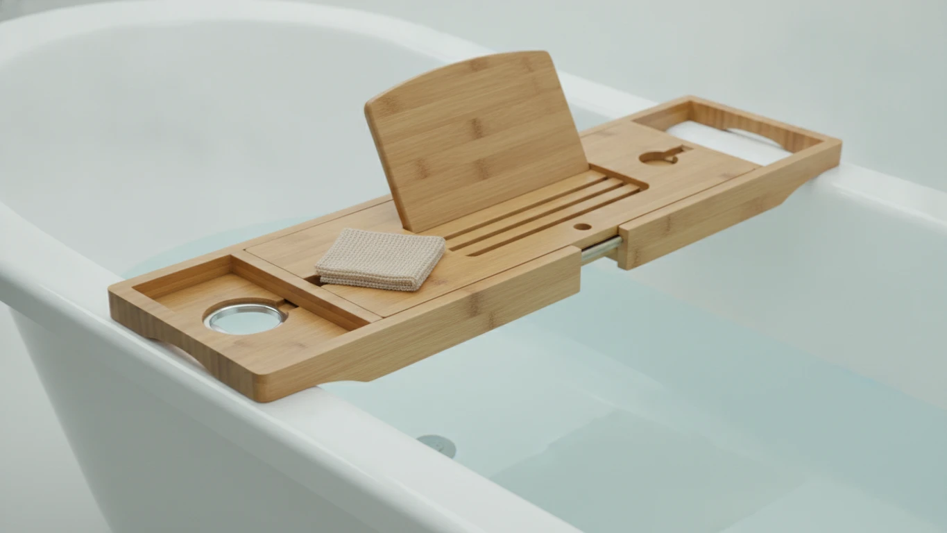 Professional Bamboo Bathtub Caddy