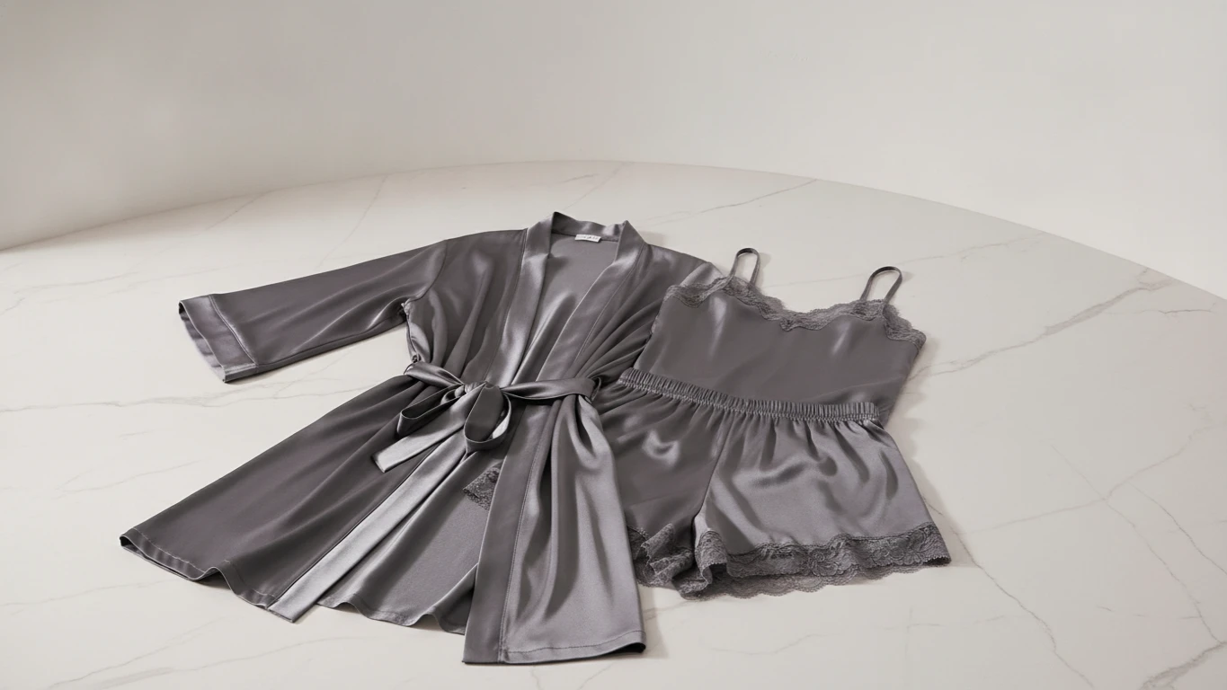 Pure Silk Robe and Sleepwear Set
