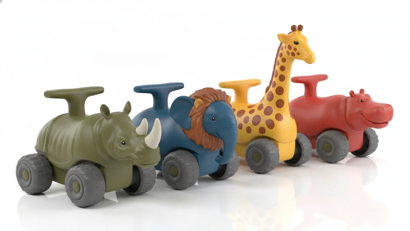 Push-and-Go Friction Powered Animals