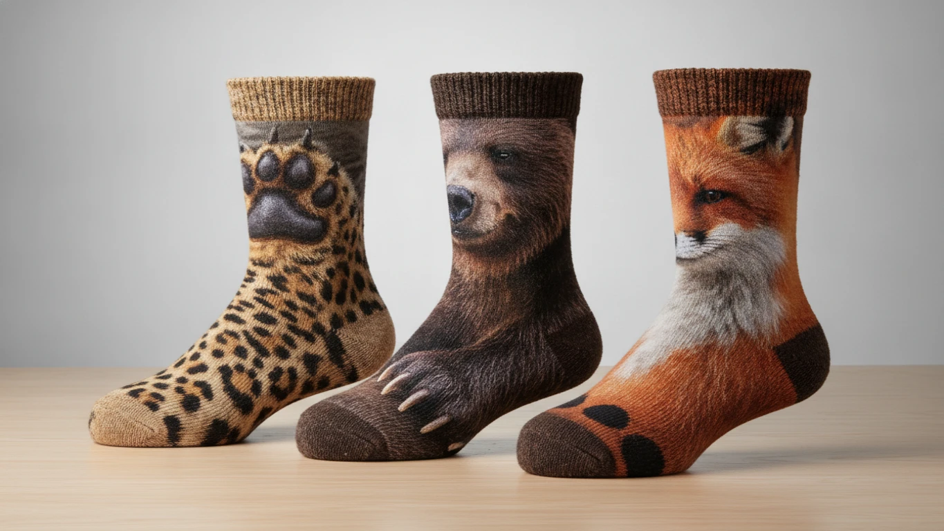 Realistic Animal Paw Graphic Socks