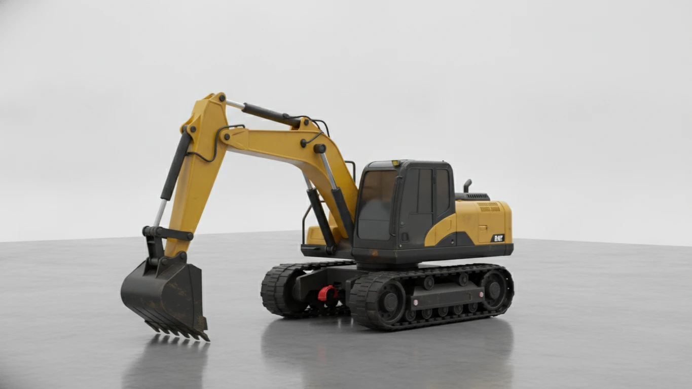 Realistic Ride-On Excavator