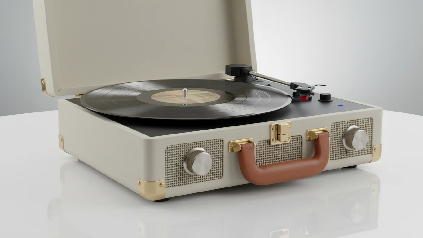 Retro-Style Portable Bluetooth Record Player