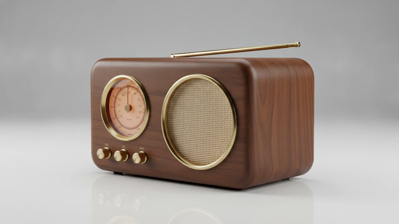Retro Wooden Desktop Radio