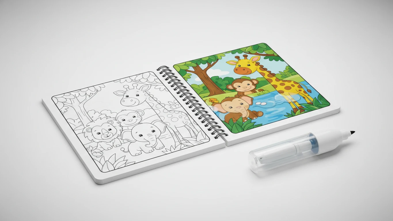 Reusable Water-Reveal Coloring Pad