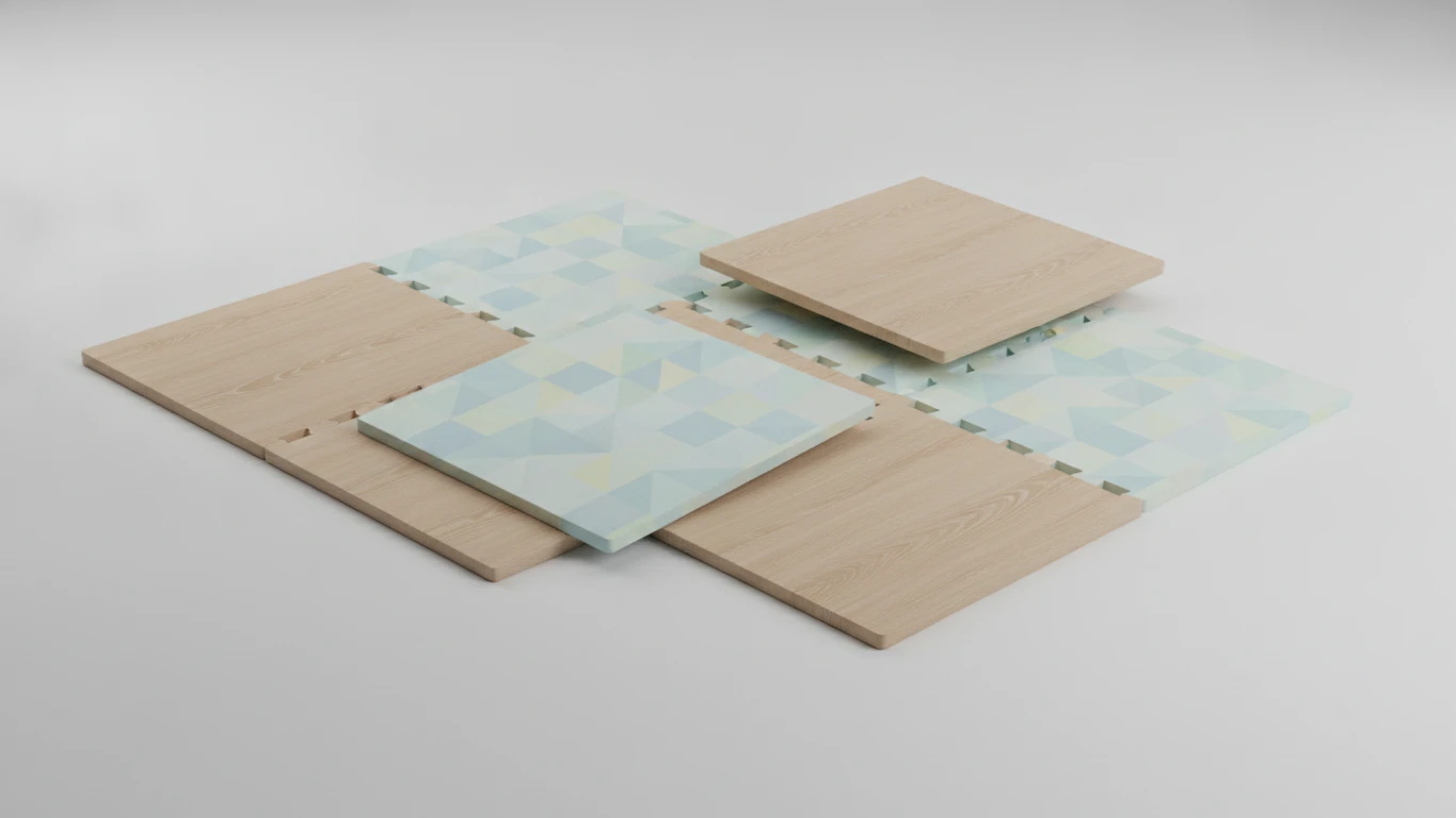 Reversible Foam Play Mat Tiles