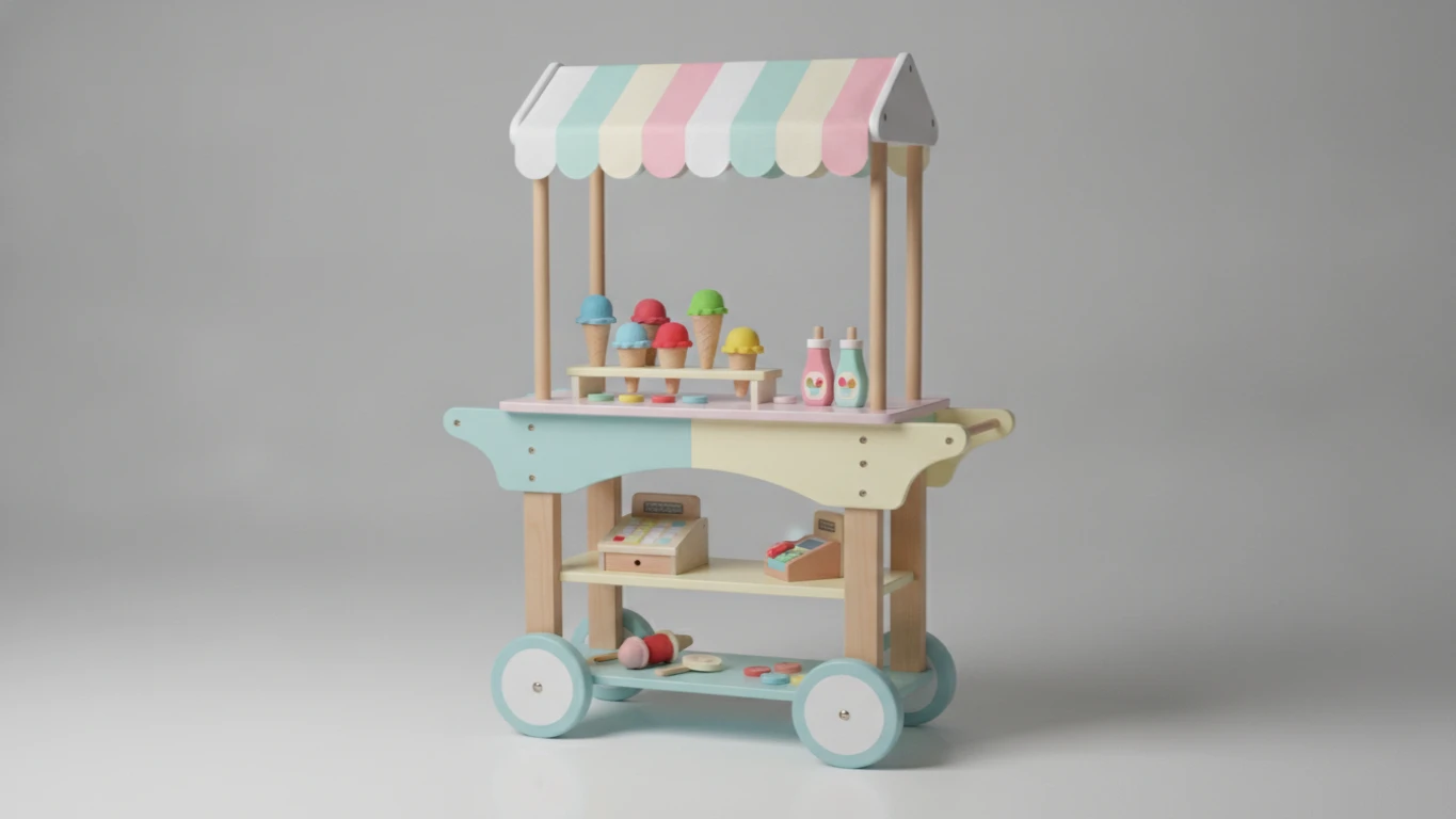 Rolling Pretend Play Ice Cream Stand
