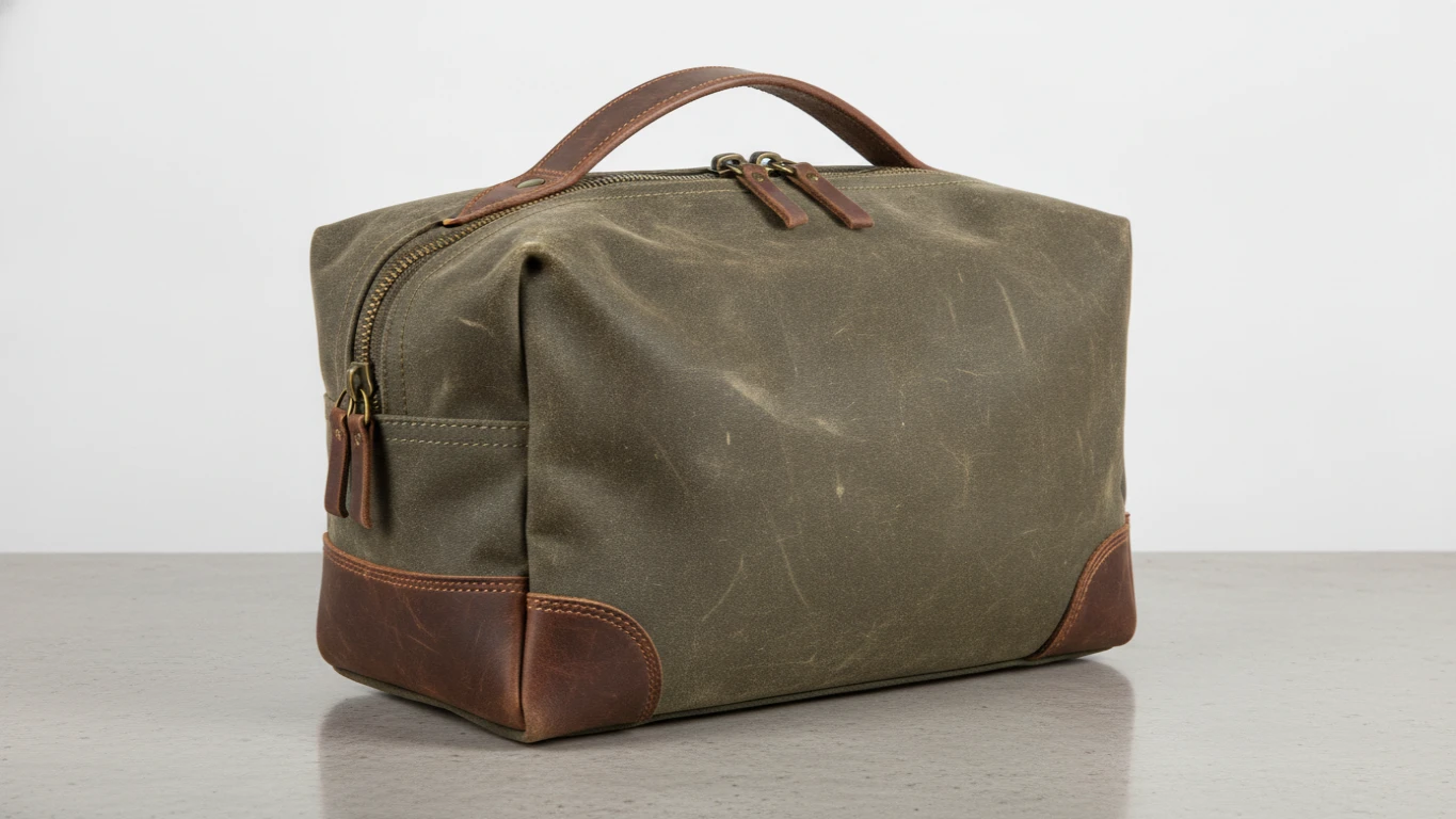 Rugged Waxed Canvas Toiletry Travel Bag