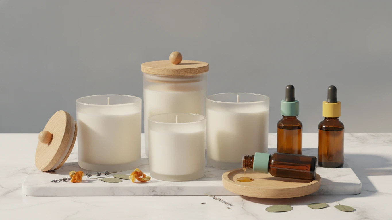 Scented Soy Candle Set with Essential Oils