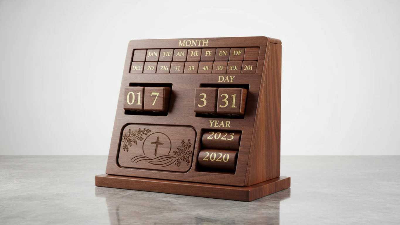 Scripture-Themed Desktop Perpetual Calendar