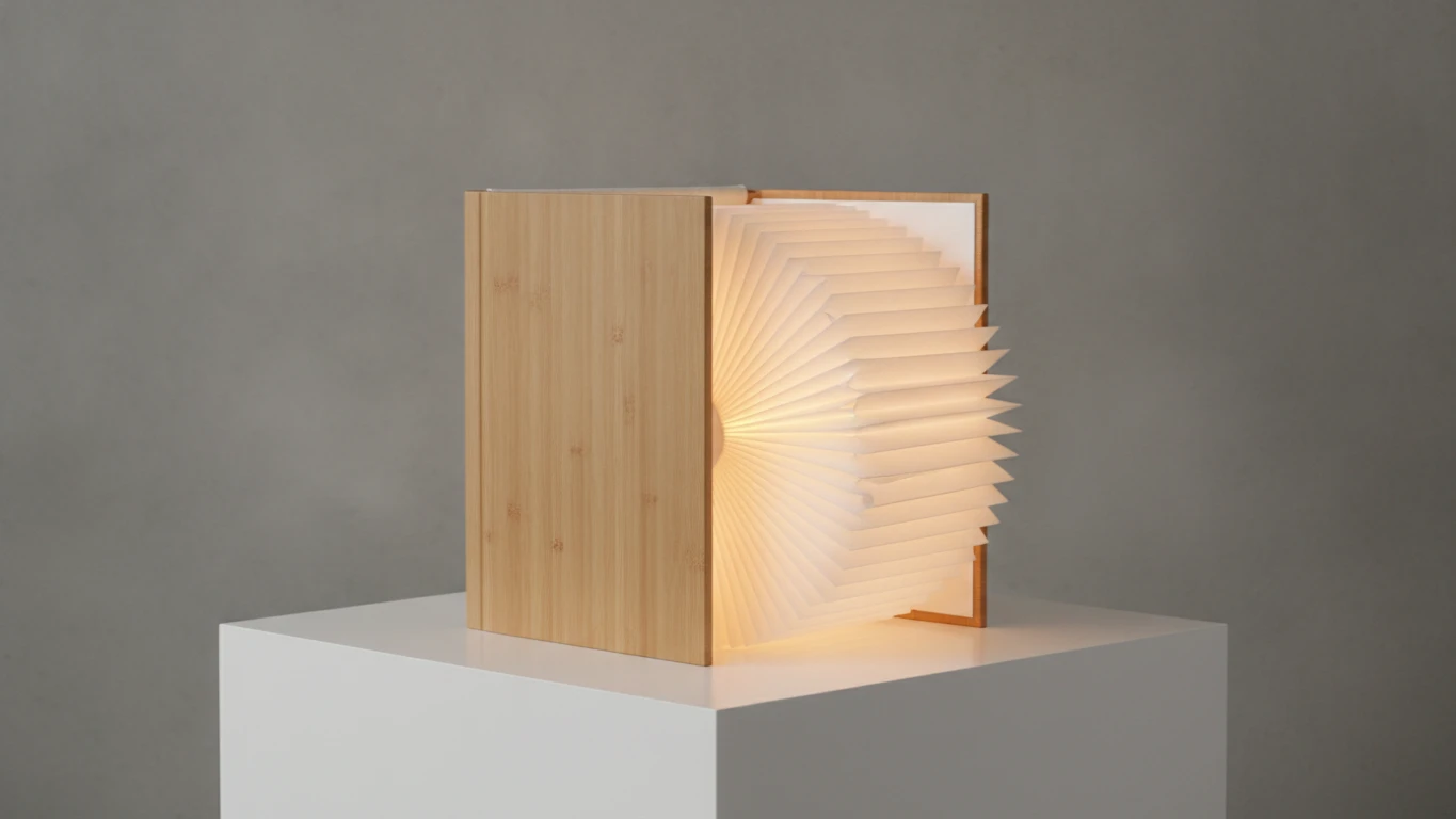 Sculptural Folding Book Lamp