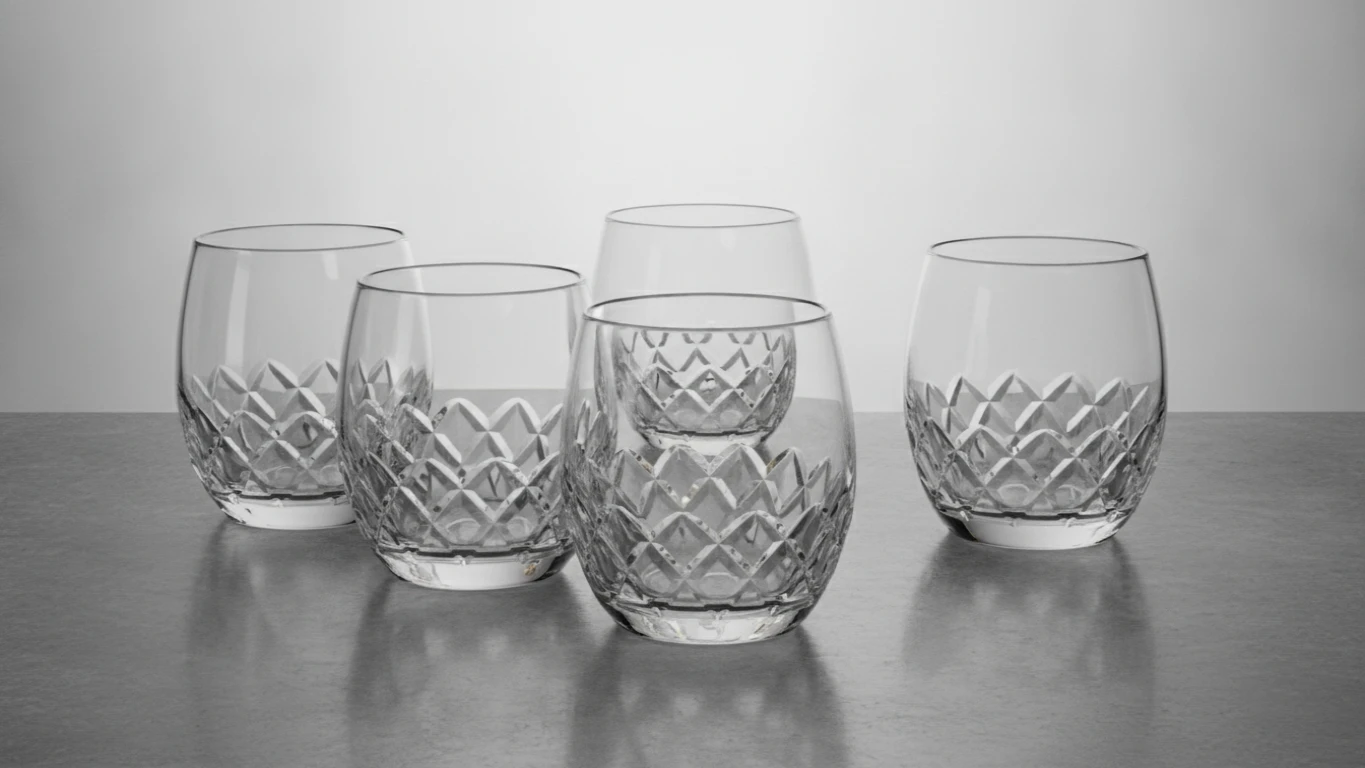 Set of 4 Stemless Crystal Glasses