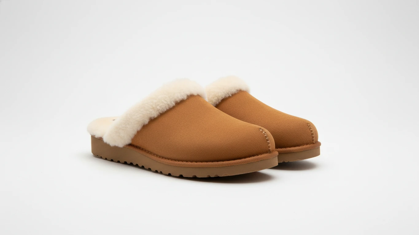 Sheepskin-Lined Cozy Clog Slippers