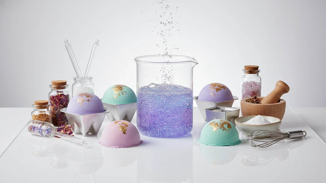 Shimmering Organic Bath Bomb Lab