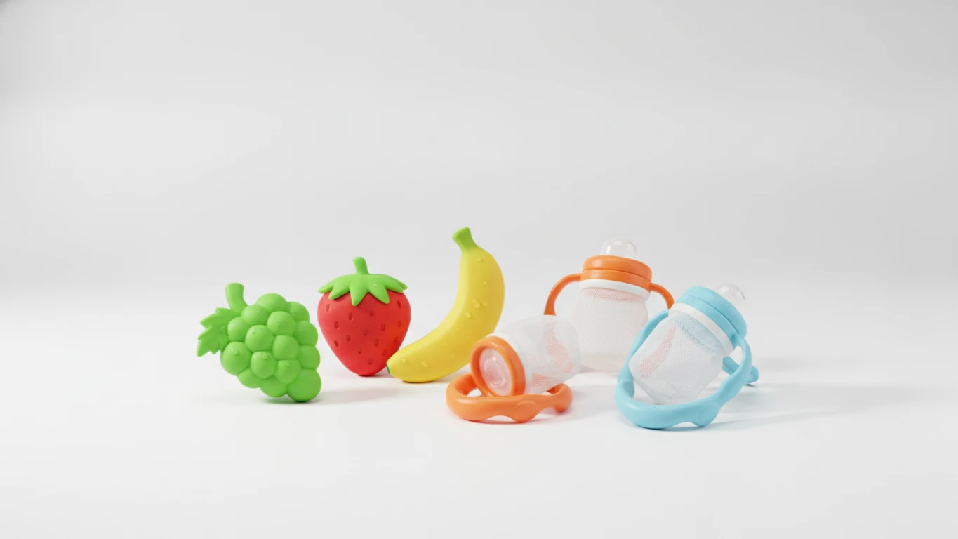 Silicone Fruit Teether and Feeder Set