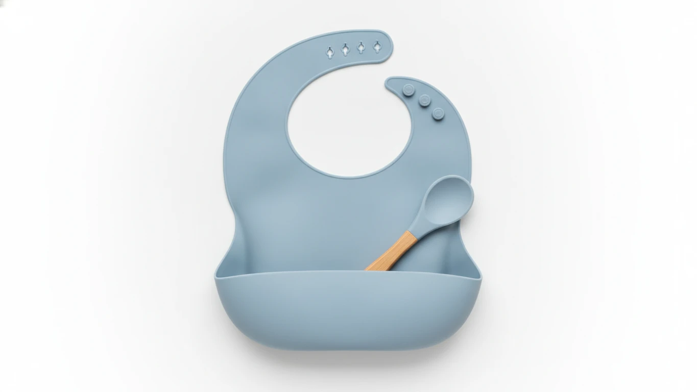 Silicone Waterproof Bib and Spoon Set