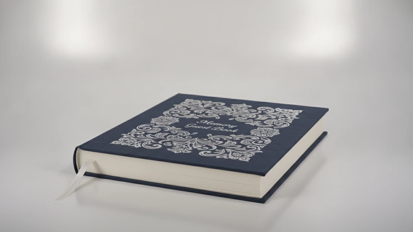 Silver-Embossed Memory Guest Book