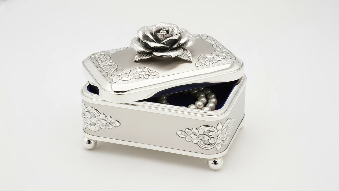 Silver-Plated Keepsake Jewelry Box