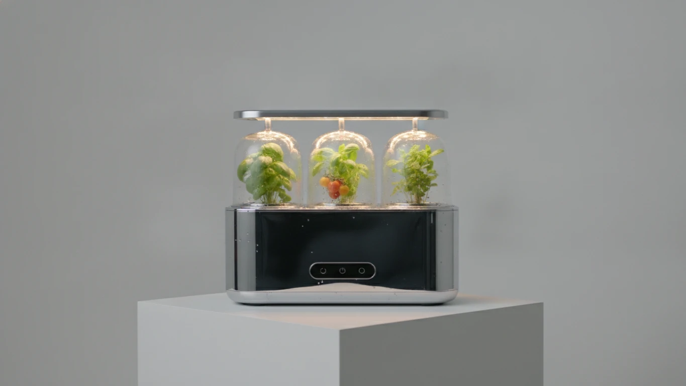 Smart Garden with Polished Metal Finish