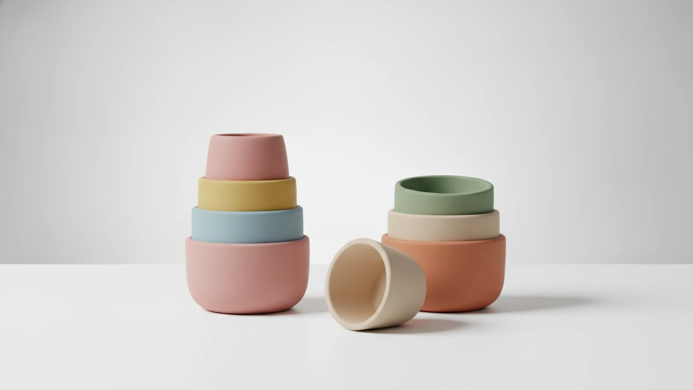 Soft Silicone Stacking and Nesting Cups