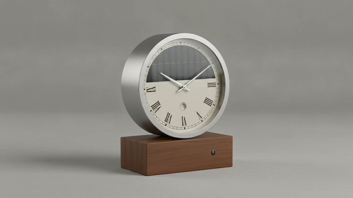 Solar-Powered Analog Desk Clock