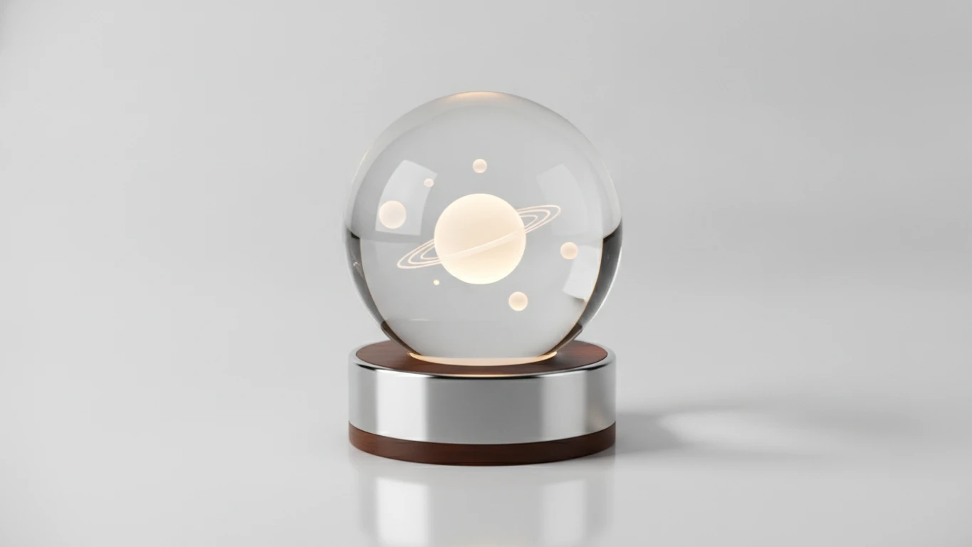 Solar System Crystal Ball with LED Base