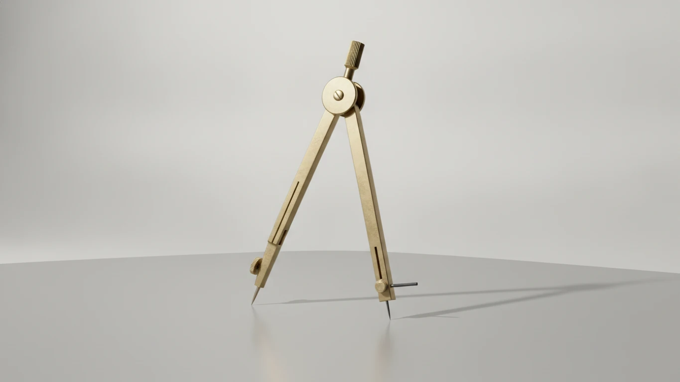 Solid Brass Drafting Compass