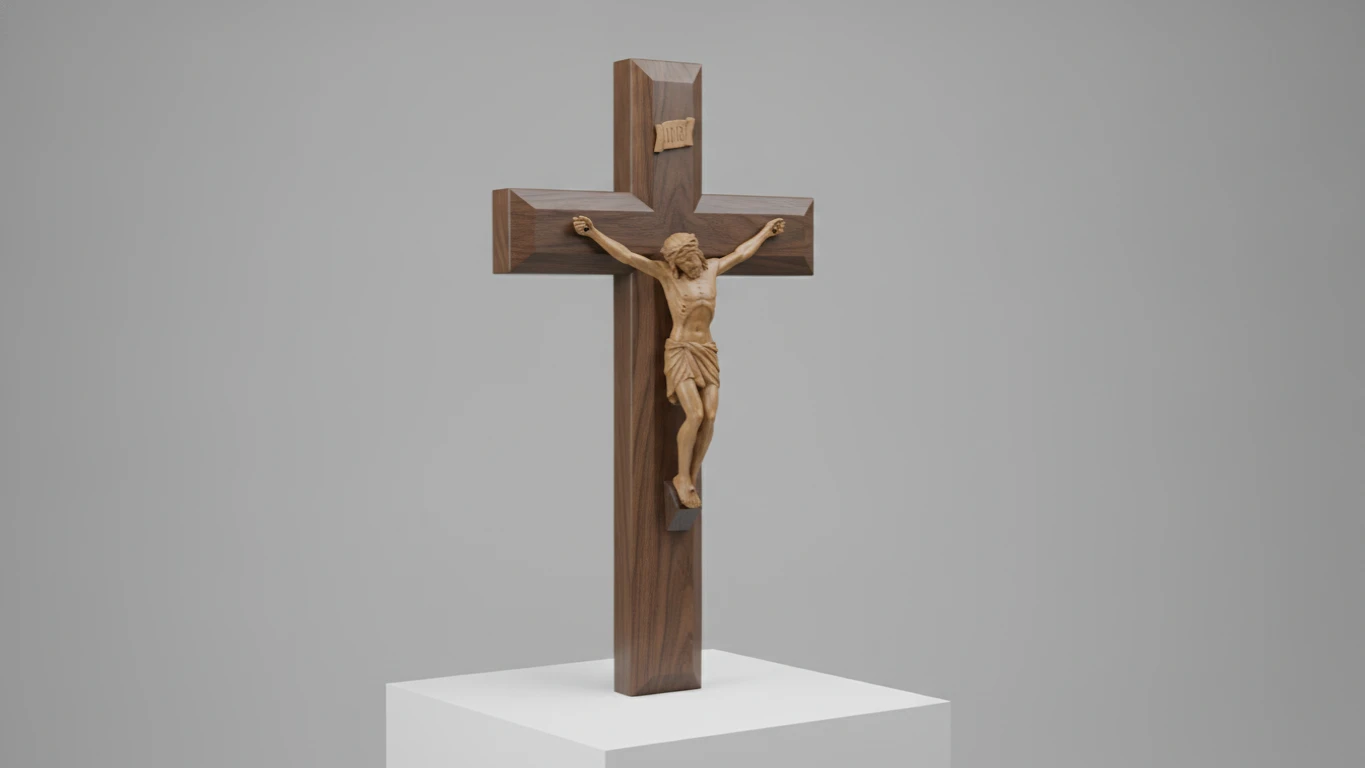 Solid Wood Wall Crucifix