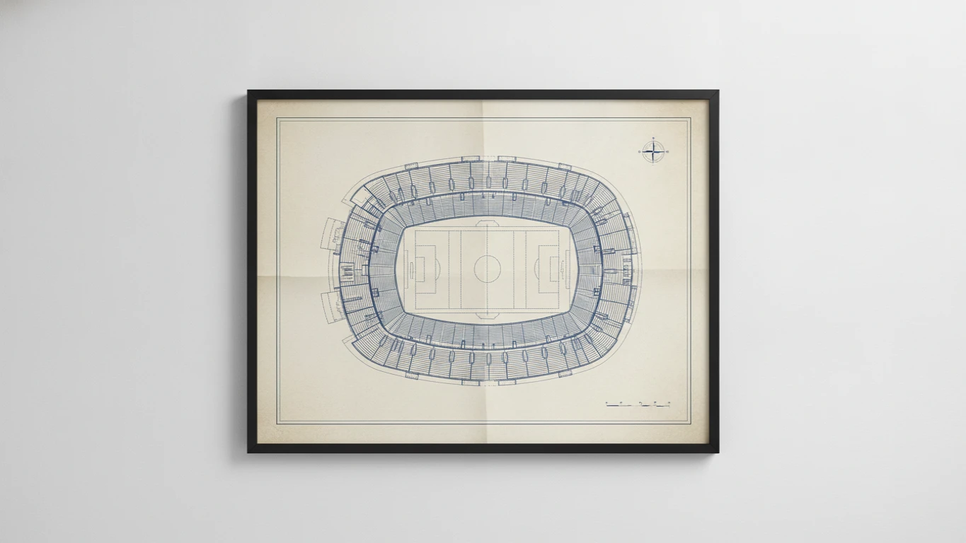 Stadium Blueprint Wall Art