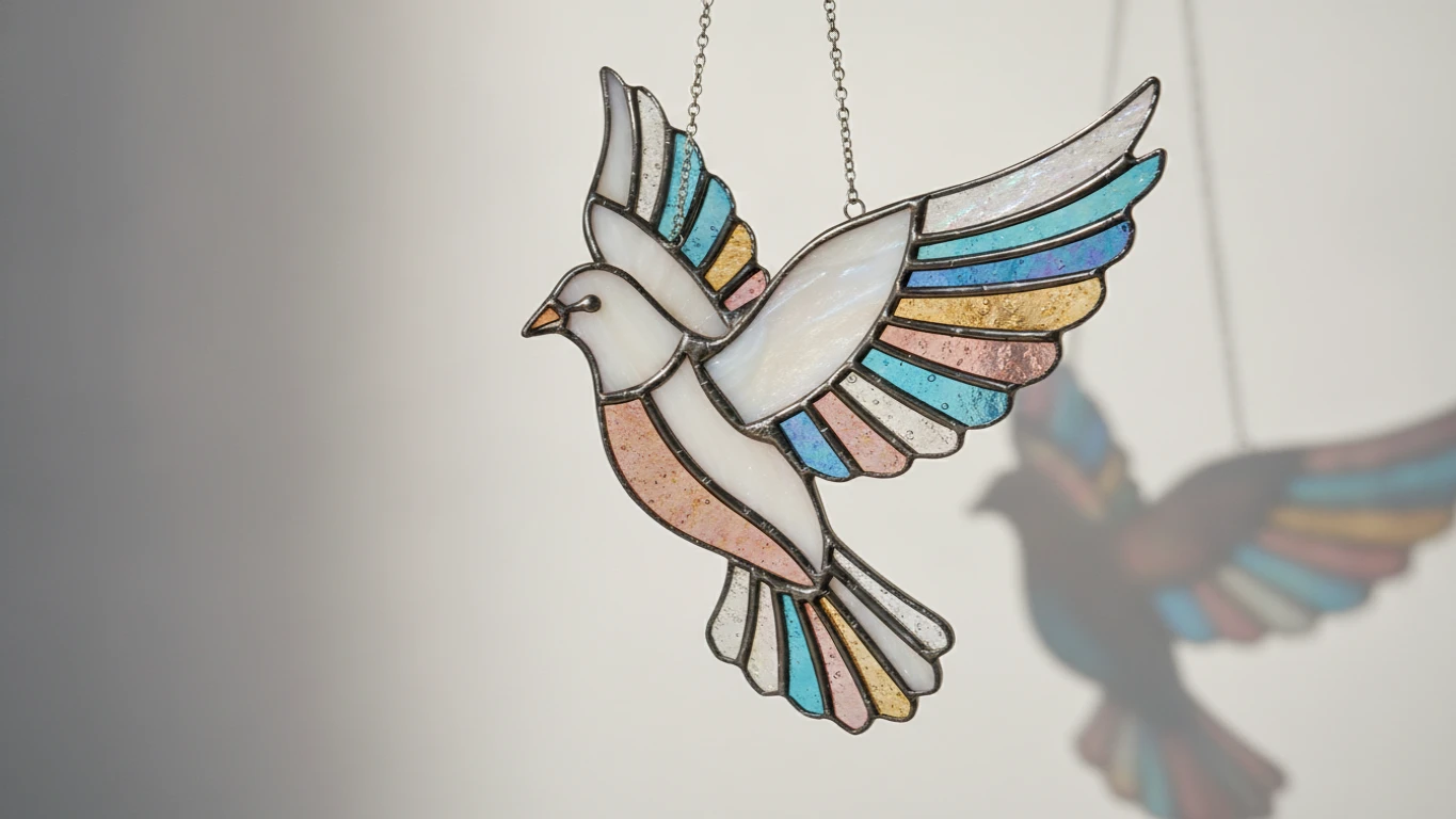 Stained Glass Dove Suncatcher