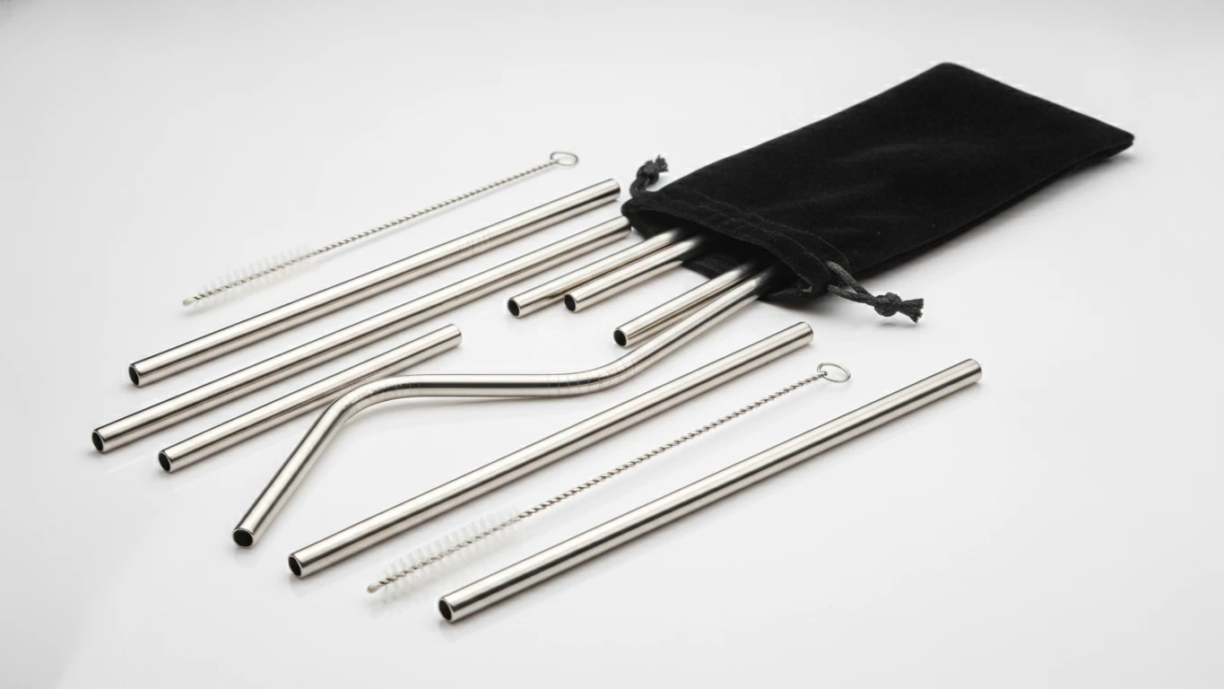 Stainless Steel Reusable Straw Set