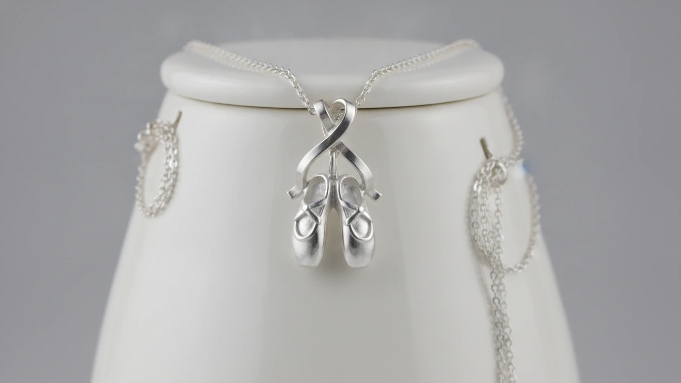 Sterling Silver Ballet Slipper Necklace