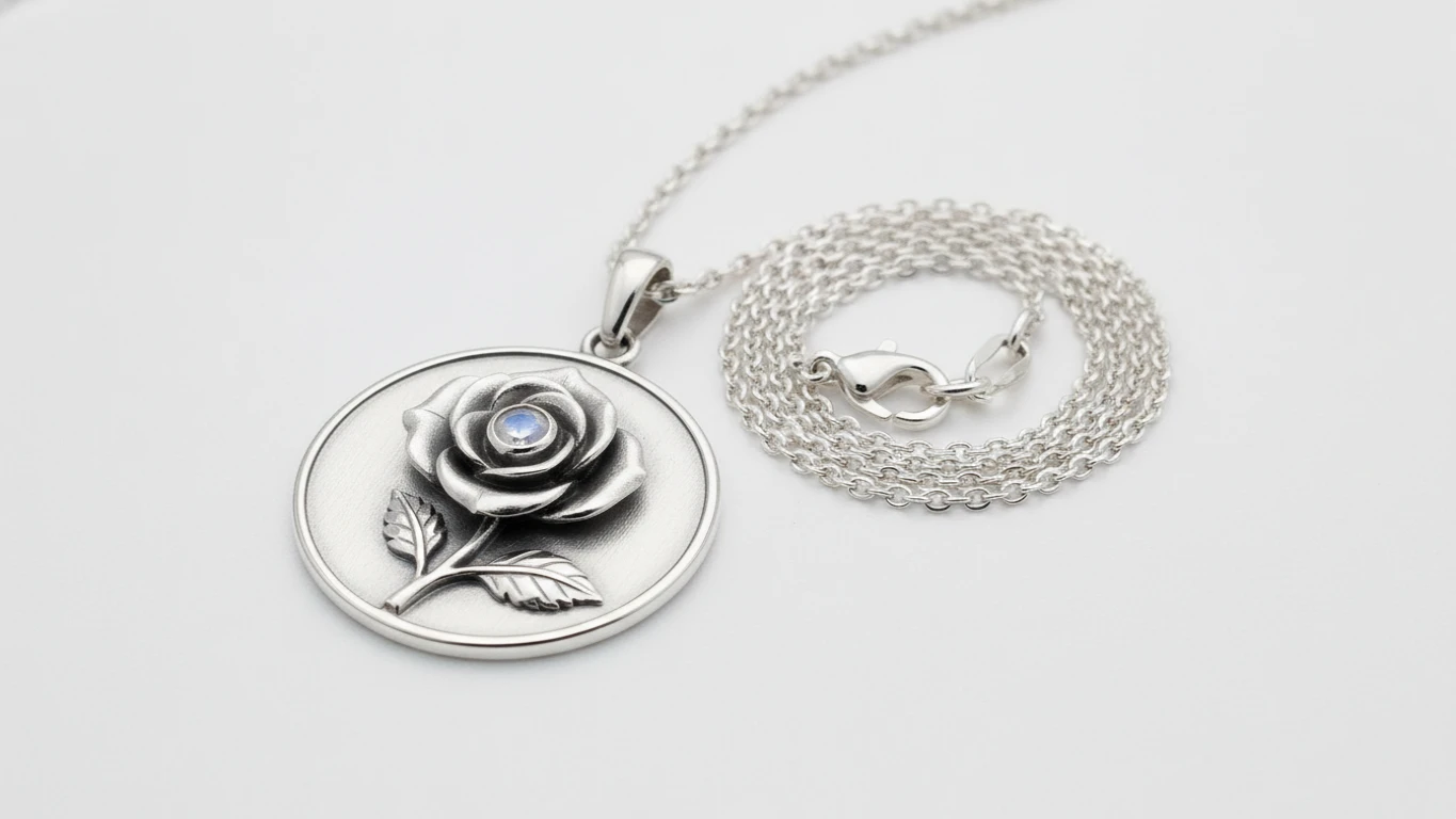 Sterling Silver Birth Flower Pendant