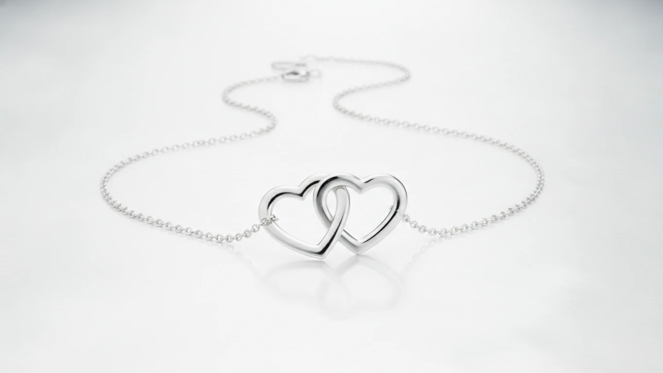 Sterling Silver Interlocking Heart Necklace
