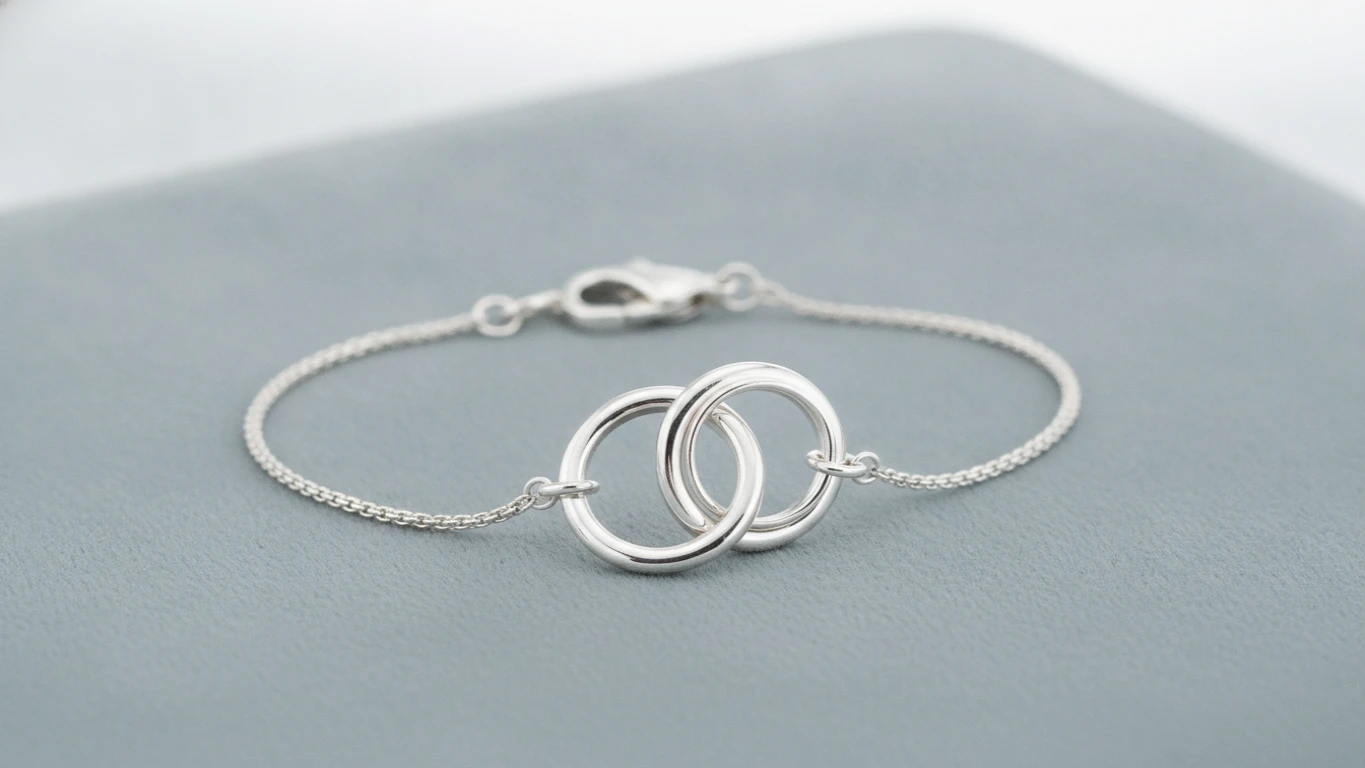 Sterling Silver Interlocking Rings Bracelet