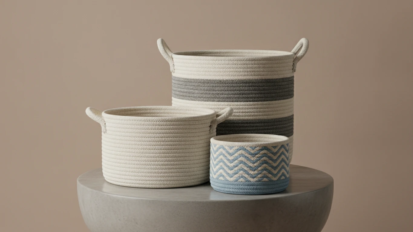 Structured Cotton Rope Storage Baskets