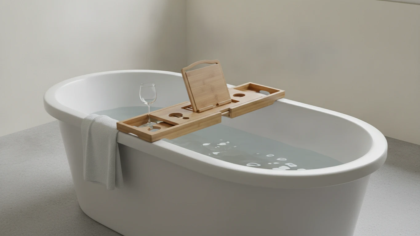 Sustainable Bamboo Bath Caddy Bridge