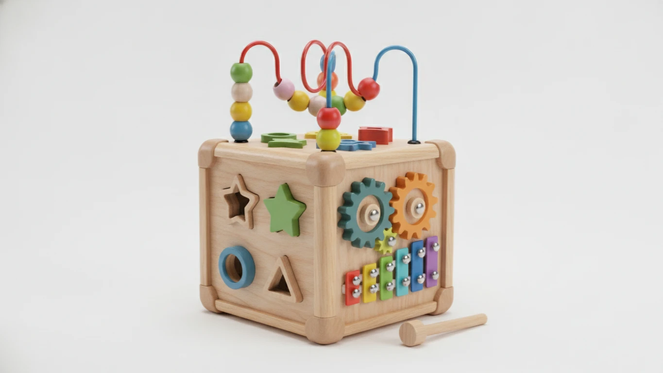 Sustainable Wooden Activity Cube