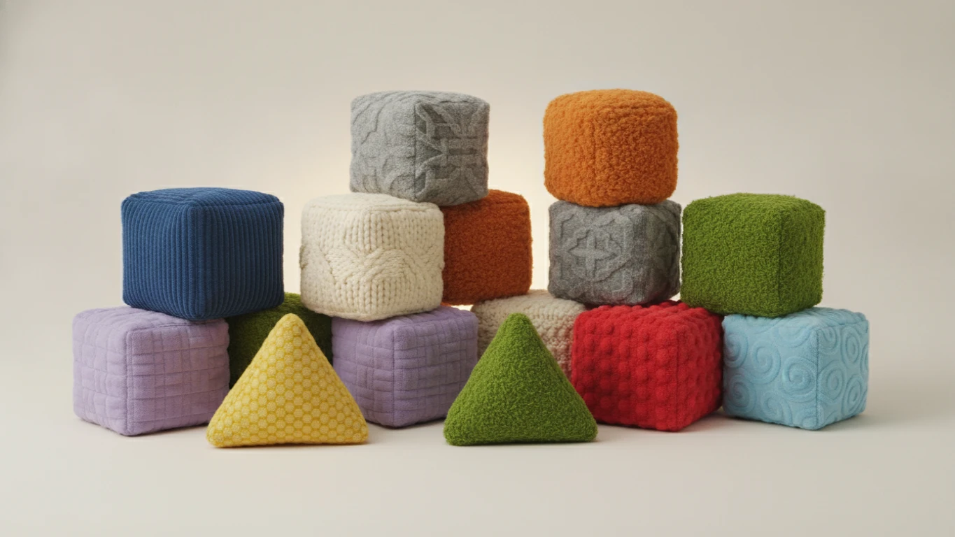Texture-Rich Soft Building Blocks