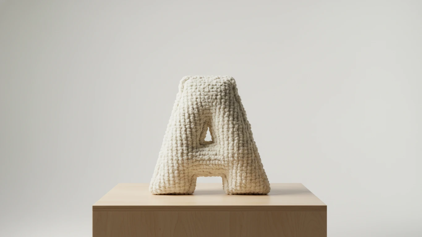 Textured Boucle Initial Cushion