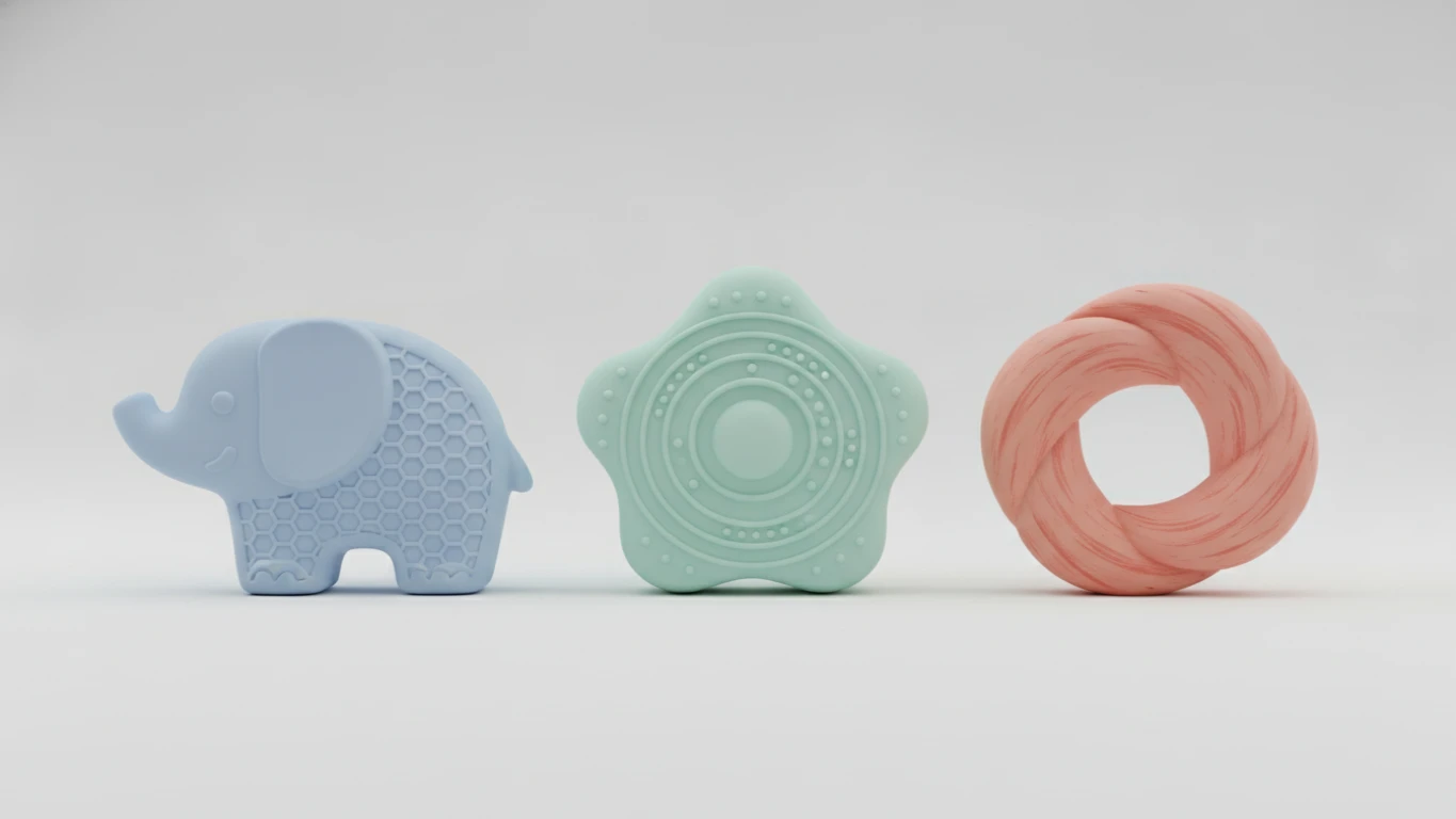 Textured Silicone Teether Set