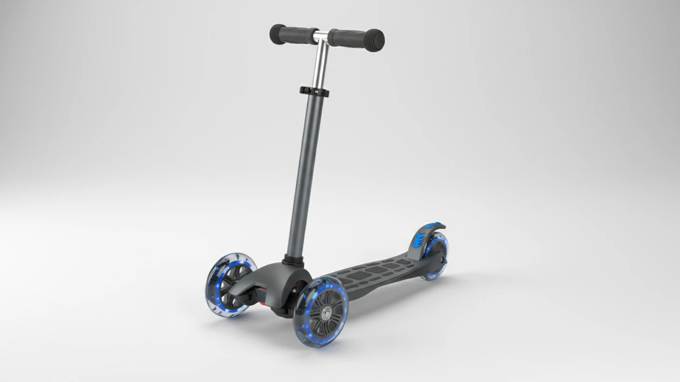 Three-Wheeled Lean-to-Steer Kick Scooter