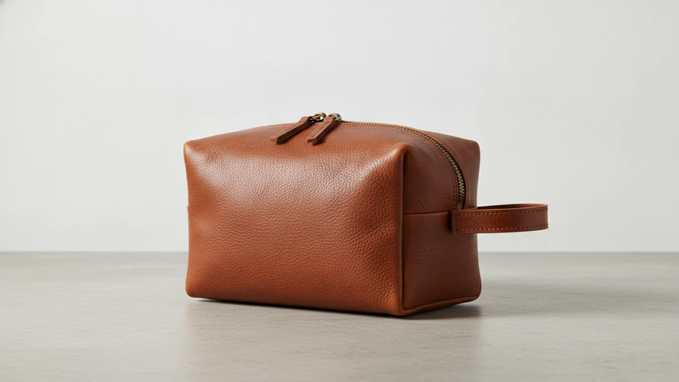 Top-Grain Leather Toiletry Bag