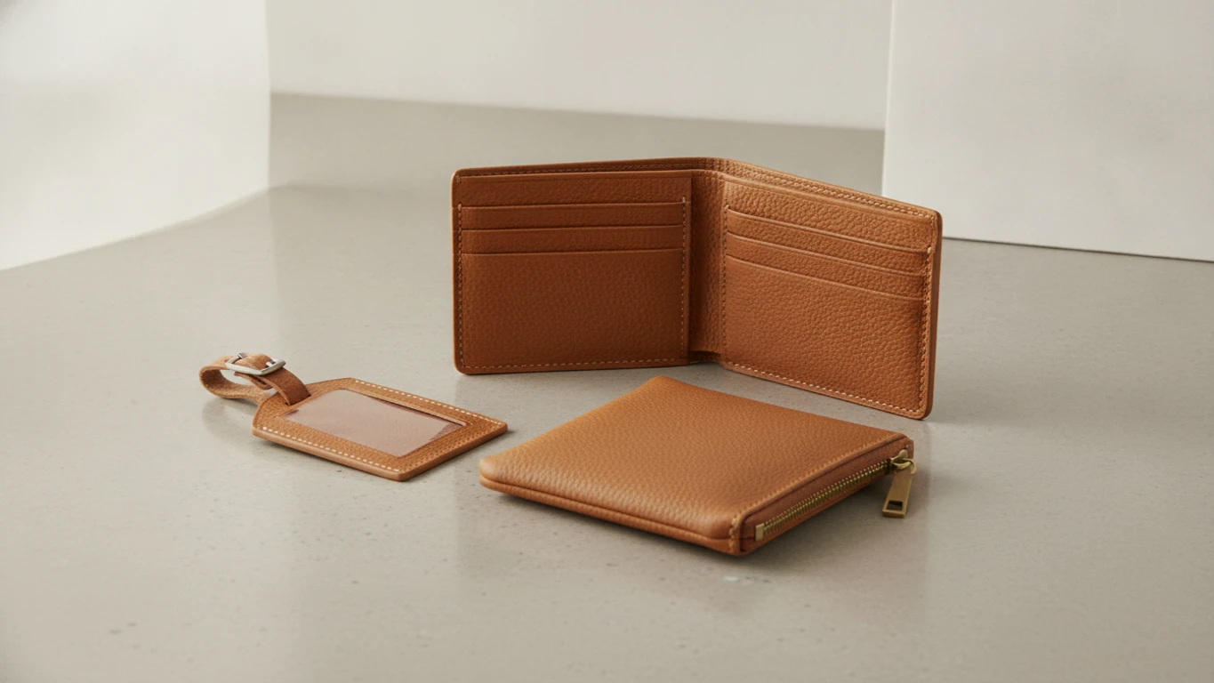 Top-Grain Leather Travel Essentials Set