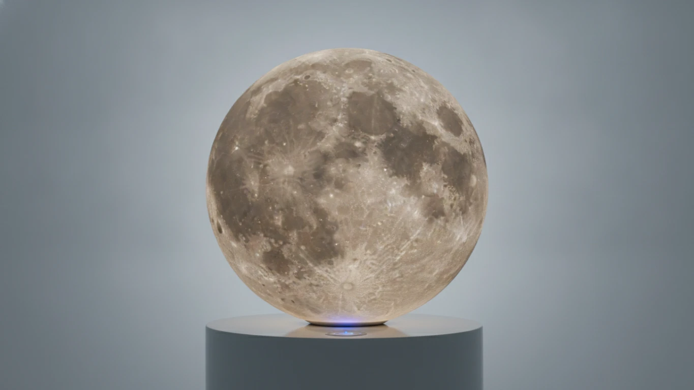Touch-Controlled 3D Moon Surface Lamp