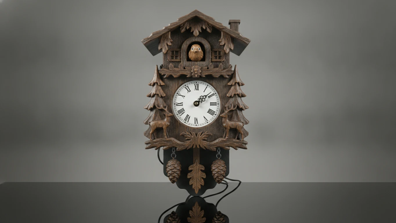 Traditional Hand-Carved Electric Cuckoo Clock
