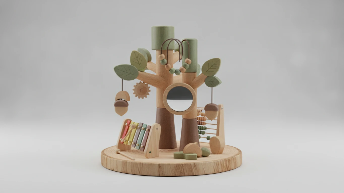 Tree-Inspired Wooden Activity Center