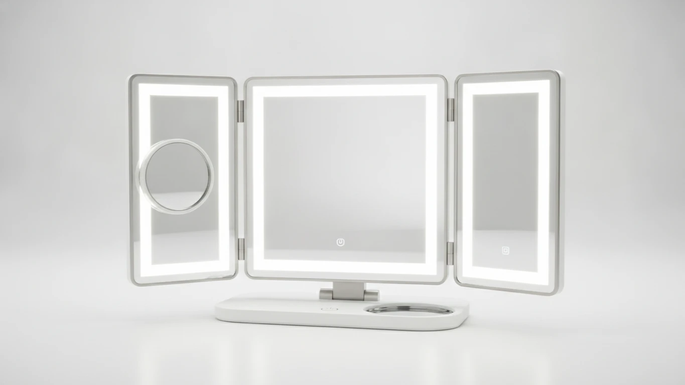 Tri-Fold Lighted Makeup Mirror