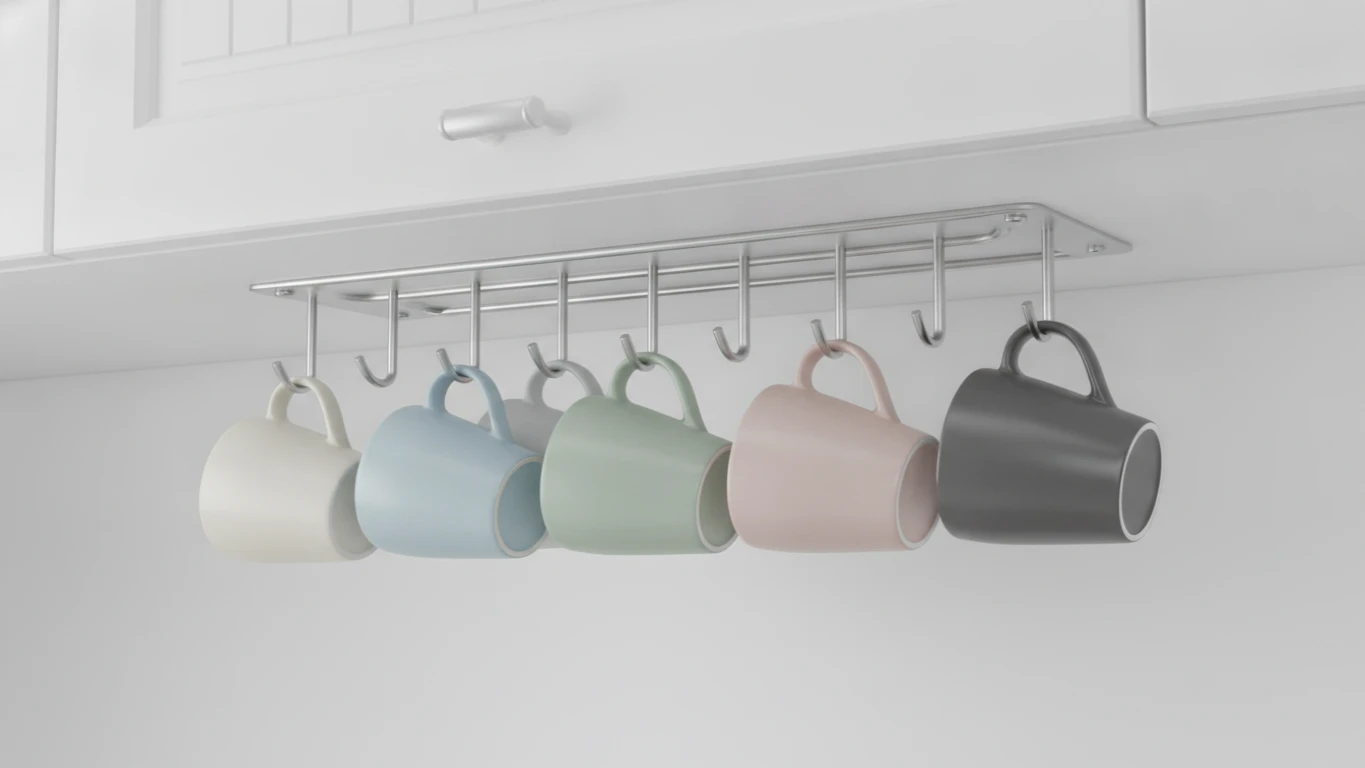 Under-Cabinet Coffee Mug Rack
