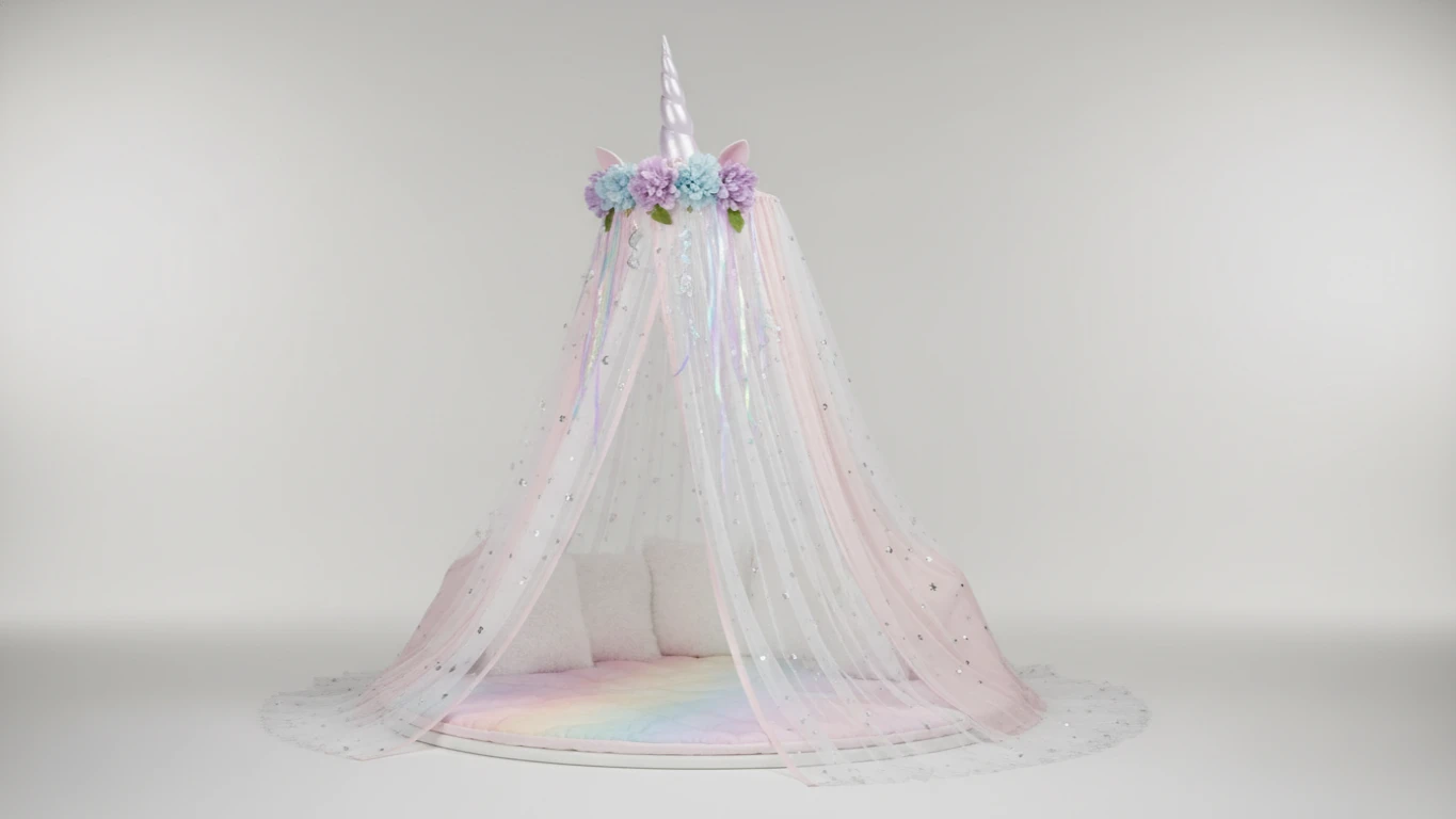 Unicorn-Themed Canopy Bed Tent